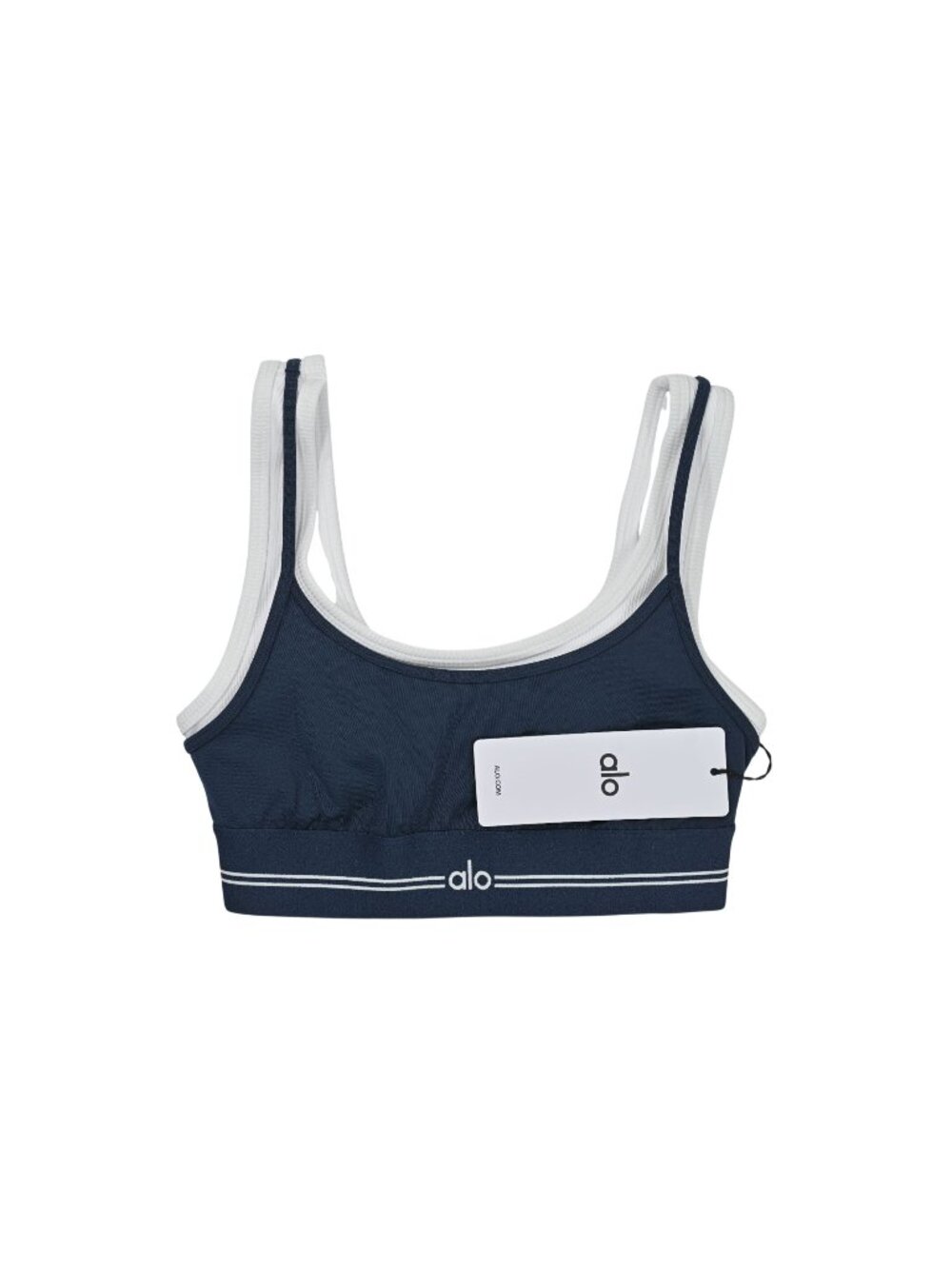 ALO Yoga Airbrush Better Together Bra W9918R in Navy/White